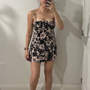 Free People Intimately Dress Size Xsmall Xs Floral Mini Open Back Multi‎ Color